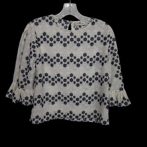 Vineyard Vines Flowy Sleeves Coastal Beachy Floral Design Preppy Casual Elegance